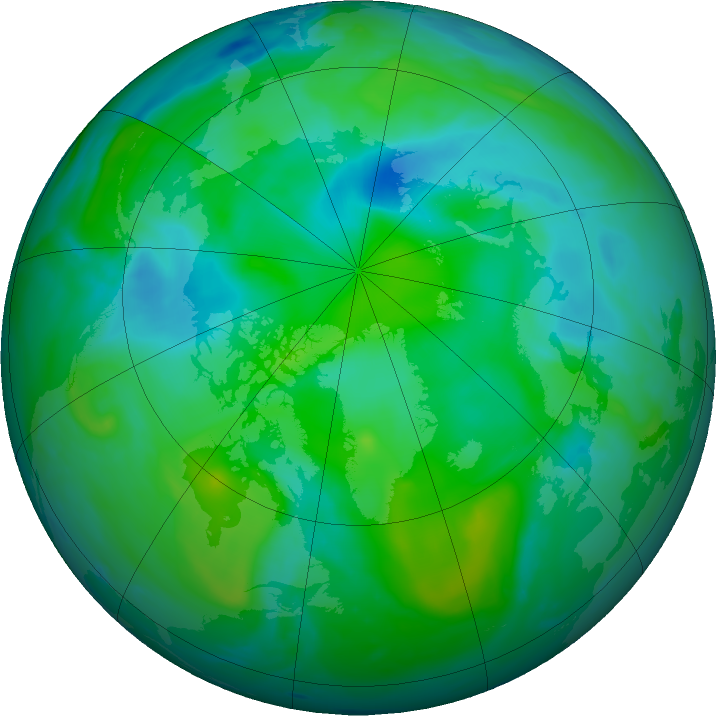 Arctic ozone map for 22 August 2016